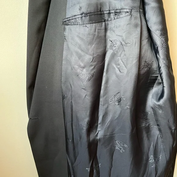 Vintage Double Breasted Burberry Navy Blazer Sport Coat Classic Tailoring - Picture 9 of 10